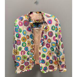 REDD Jeans Sequin Multi Colored Swirls Jacket Women’s 14